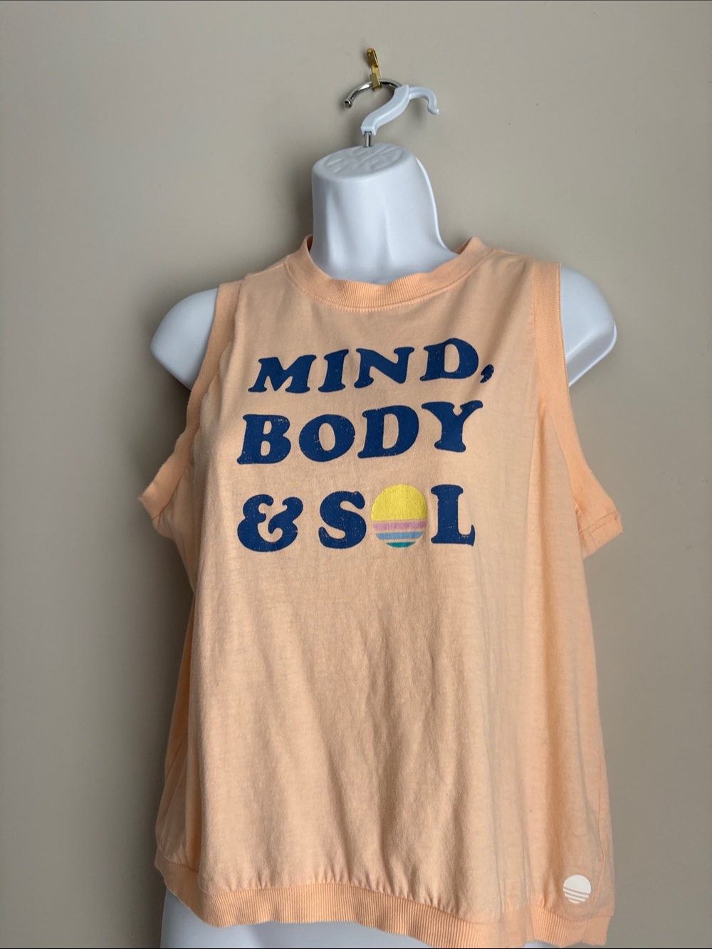 Body & Sol Peach Graphic Muscle Tank